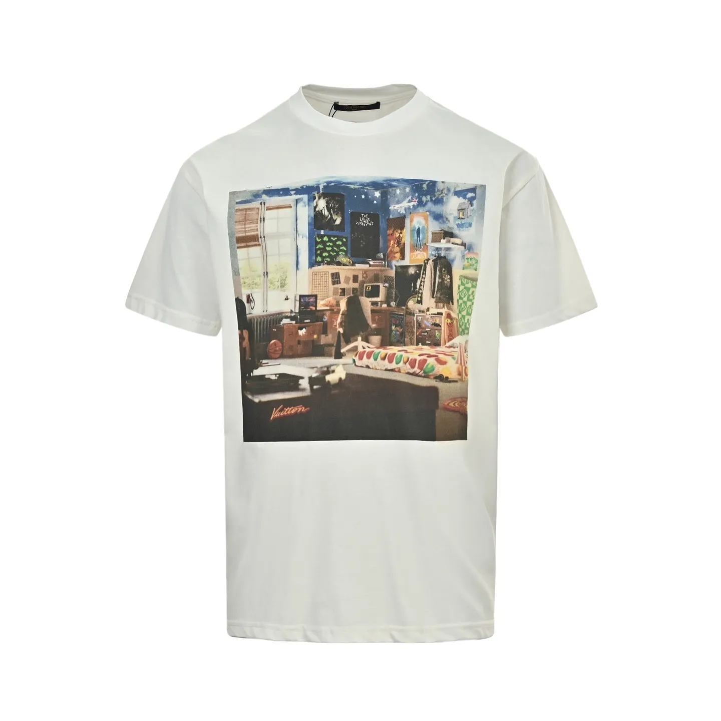 Louis Vuitton/Louis Vuitton 24ss oil painting graffiti print short sleeves
